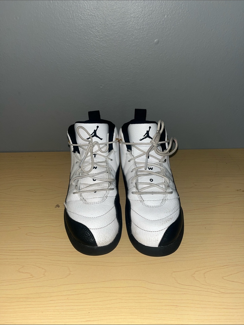 Jordan Retro 12 Kids White and Black High-Top Sneakers